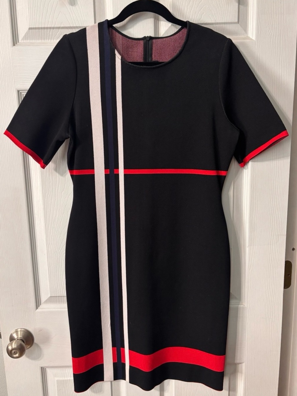St. John Collection Size 12 Dress Santana Knit Midi Resort Timeless Black Red
